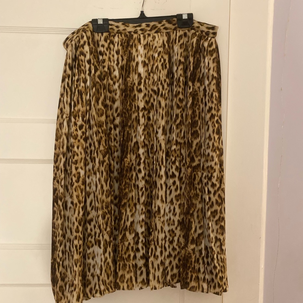 J. Crew Animal Print Accordion Skirt